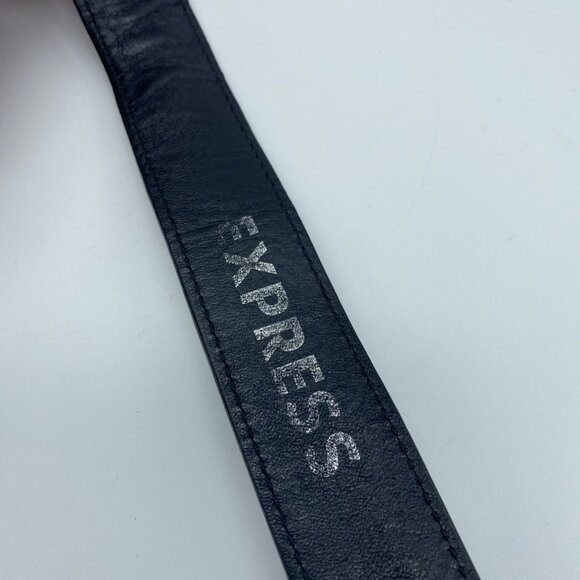 Express Black Genuine Leather Embossed Belt Women's Size M - Picture 9 of 13